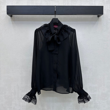 GUCCI 26S LONG-SLEEVE BOW-TIE BLOUSE 476