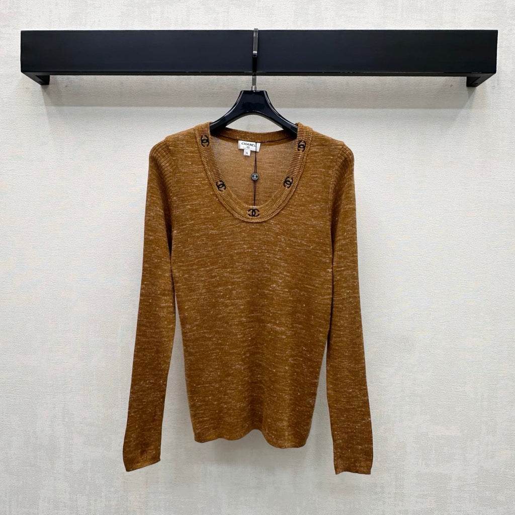 CHANEL 26S LONG-SLEEVE KNIT TOP 1382