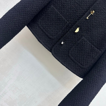 CELINE 26S ROUND-NECK TWEED JACKET 557