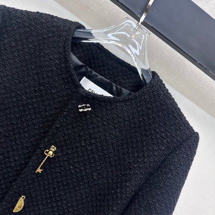 CELINE 26S ROUND-NECK TWEED JACKET 557