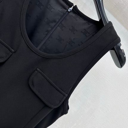 CELINE 26S SLEEVELESS FLARED MINI DRESS 556
