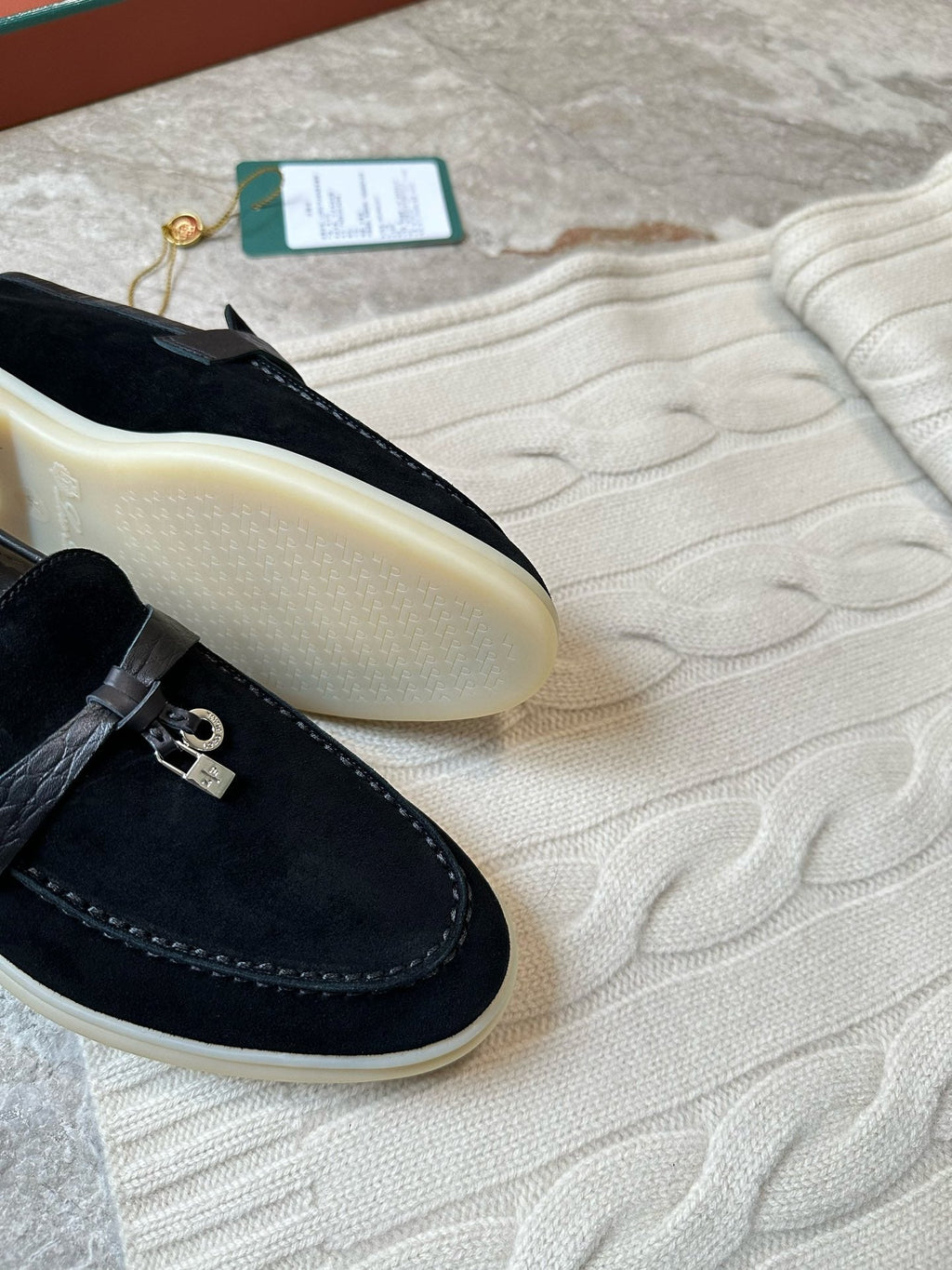 LP LOAFERS 25S IN BLACK SUEDE MIX LAMBSKIN