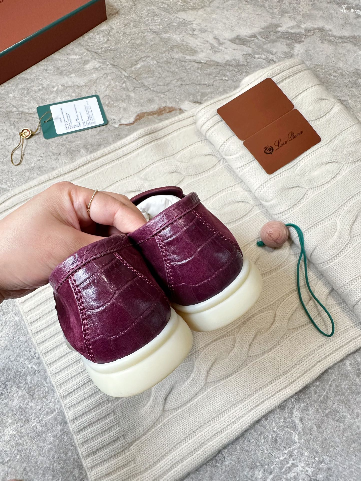LP LOAFERS 25S IN BURGUNDY SUEDE MIX LAMBSKIN