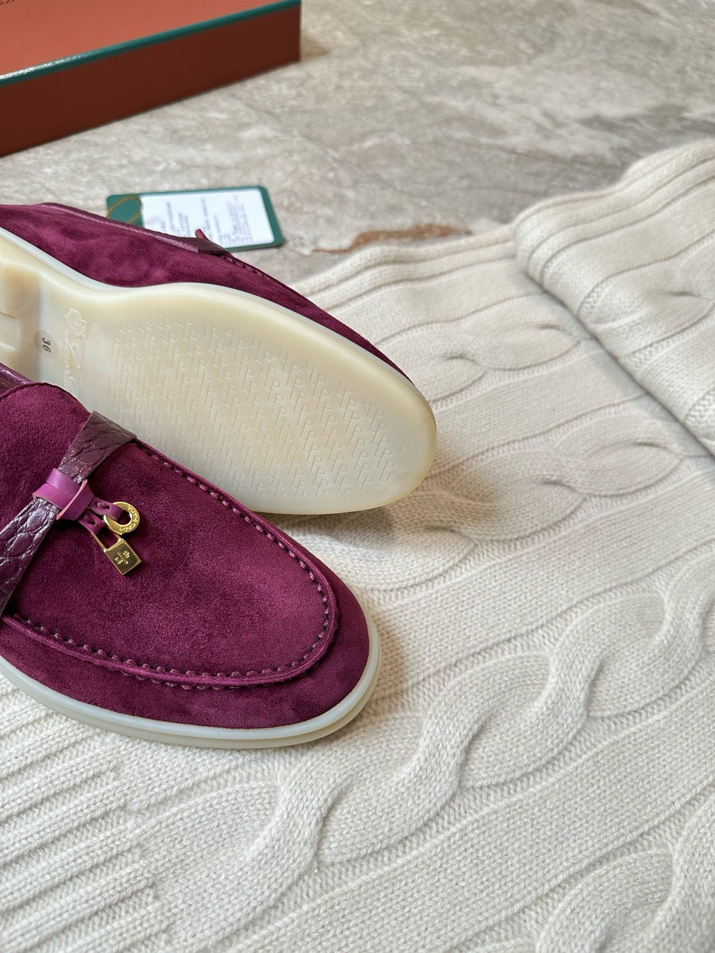 LP LOAFERS 25S IN BURGUNDY SUEDE MIX LAMBSKIN