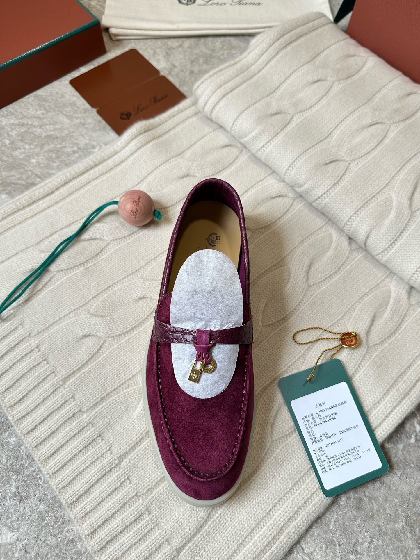 LP LOAFERS 25S IN BURGUNDY SUEDE MIX LAMBSKIN