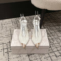 JIMMY CHOO 26S SLINGBACK HEELS 95 MM IN WHITE LACE