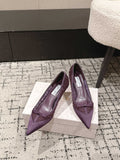 JIMMY CHOO 26S POINTED-TOE HIGH HEELS 65 MM IN DEEP PURPLE FABRIC