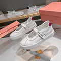 MIUMIU 26S MARY JANE BALLERINAS IN WHITE AND BURGUNDY RED CALFSKIN