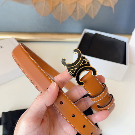 CELINE 26S BELT 25 MM IN BROWN CALFSKIN 631345