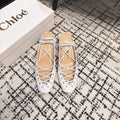CHLOÉ 26S LACE-UP HEELS 60 MM IN WHITE CALFSKIN