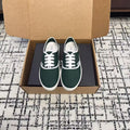 PRADA 26S LACE UP SNEAKERS IN DARK TEAL CANVAS