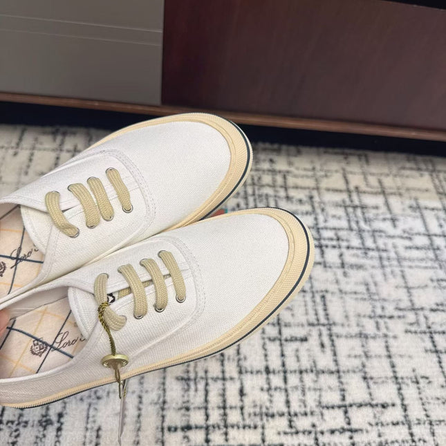LP 26S SNEAKERS IN WHITE CANVAS FABRIC