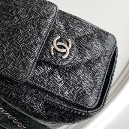 CHANEL 25S HOBO BAG 22 IN BLACK CAVIAR LEATHER STYLE 1