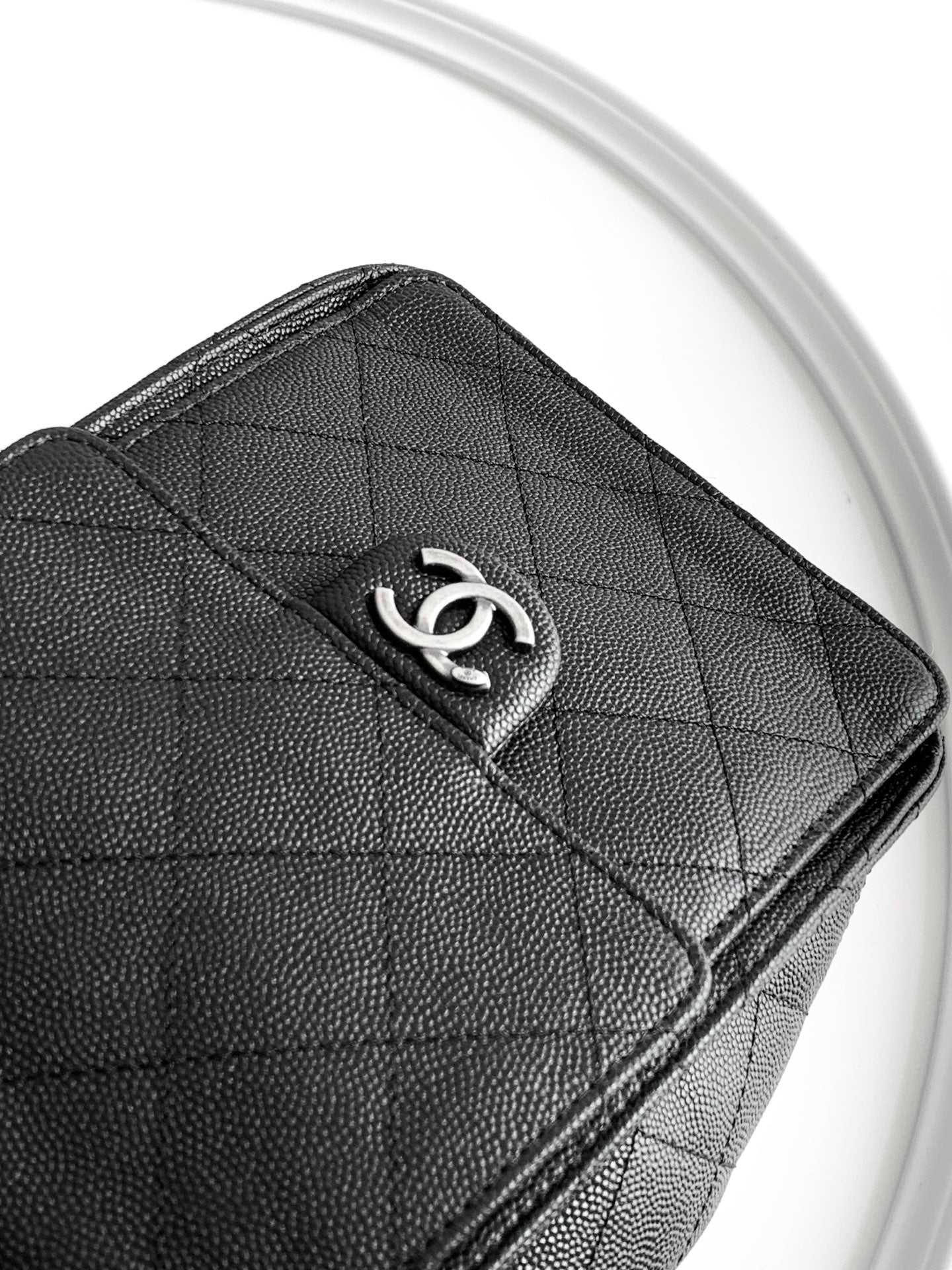 CHANEL 26S HOBO BAG 40 IN BLACK CAVIAR CALFSKIN DARK SILVER HARDWARE