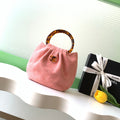 CHANEL 26S HAND BAG MEDIUM 24 IN PINK SUEDE GOLD HARDWARE