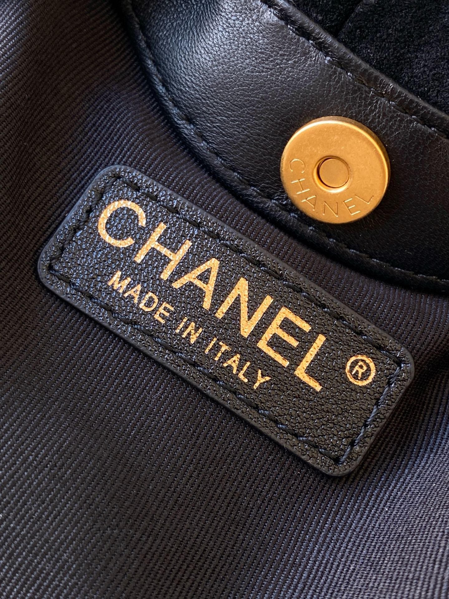 CHANEL 26S HAND BAG 12 IN BLACK SUEDE GOLD HARDWARE