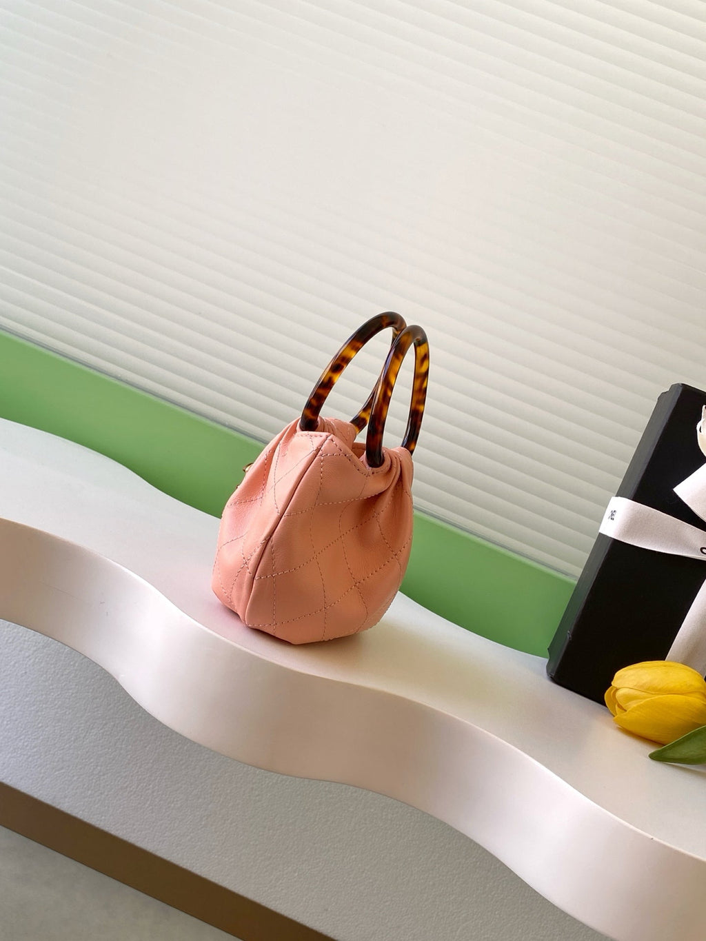 CHANEL 26S TOP HANDLE BAG 12 IN PINK LAMBSKIN GOLD HARDWARE