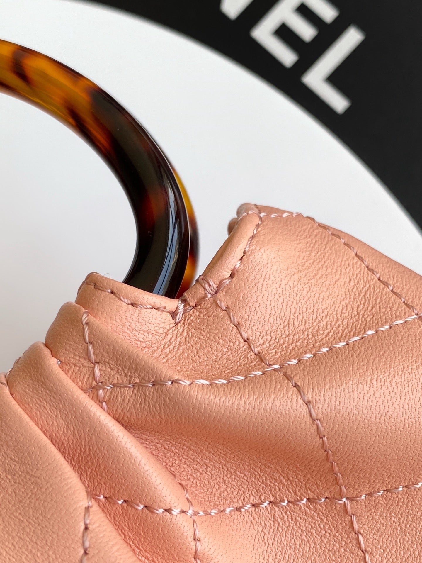 CHANEL 26S TOP HANDLE BAG 12 IN PINK LAMBSKIN GOLD HARDWARE