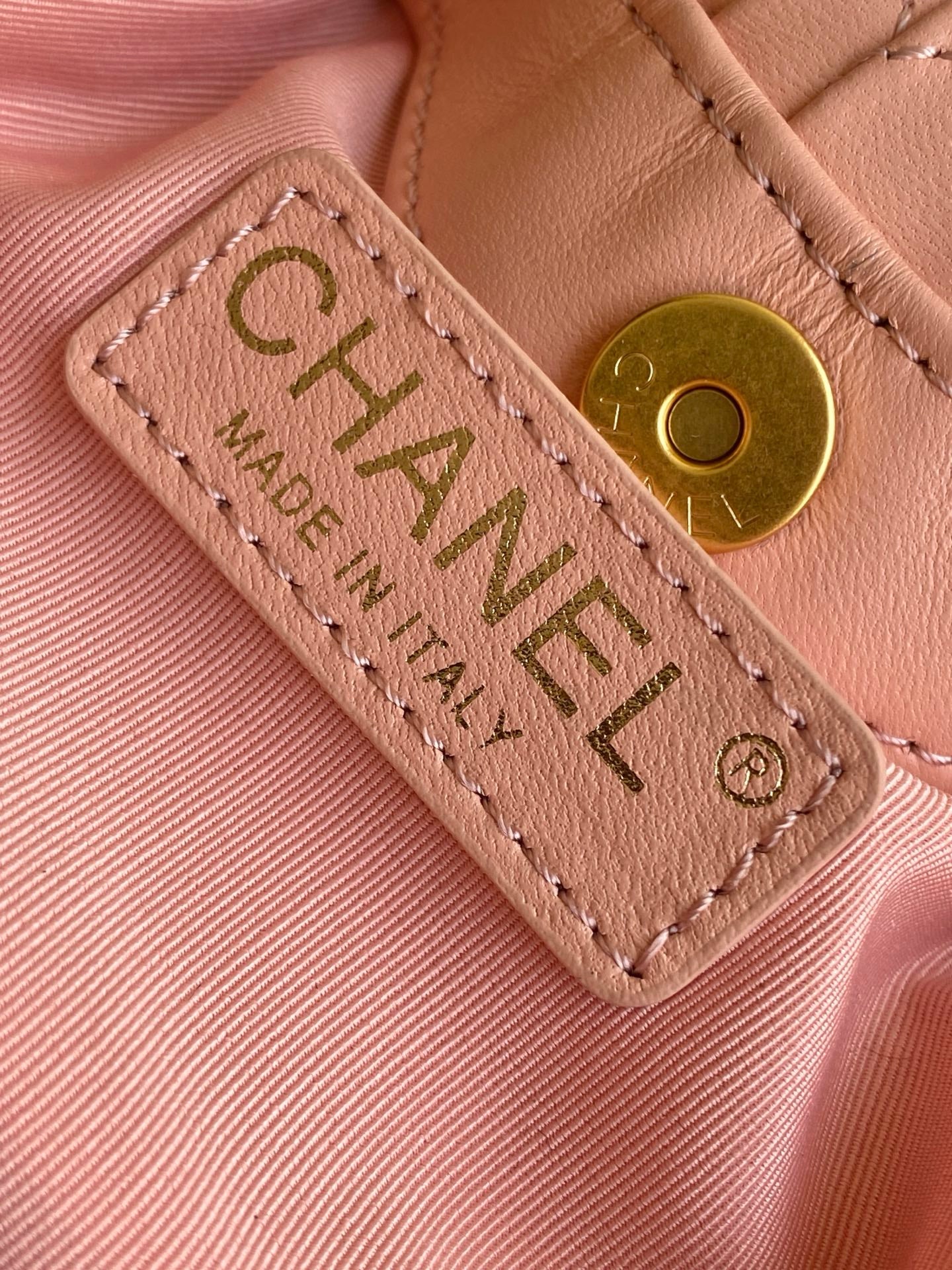 CHANEL 26S TOP HANDLE BAG 12 IN PINK LAMBSKIN GOLD HARDWARE