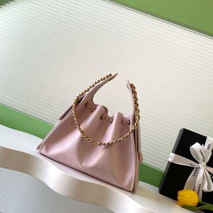 CHANEL 25S HOBO BAG 30 IN LIGHT PINK CAVIAR WITH GOLD HARDWARE