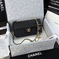 CHANEL 26S WALLET ON CHAIN 22 IN BLACK GRAINED CALFSKIN GOLD HARDWARE