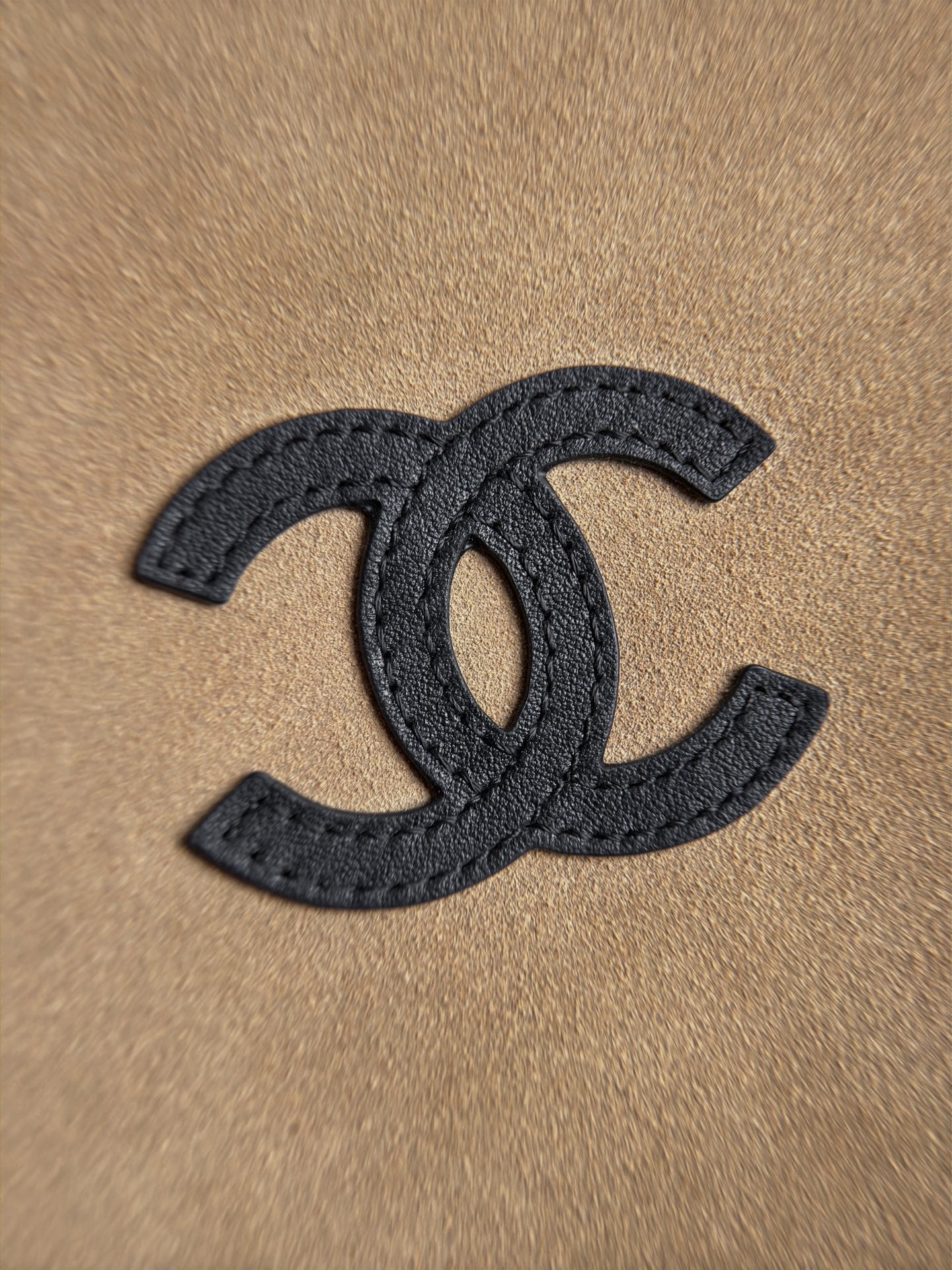 CHANEL 26S LARGE ZIP POUCH BAG 29 IN DARK BEIGE SUEDE AND CALFSKIN SILVER HARDWARE