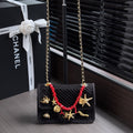 CHANEL 26S SMALL FLAP BAG 21 IN BLACK MESH-WOVEN RAFFIA AND CALFSKIN GOLD HARDWARE