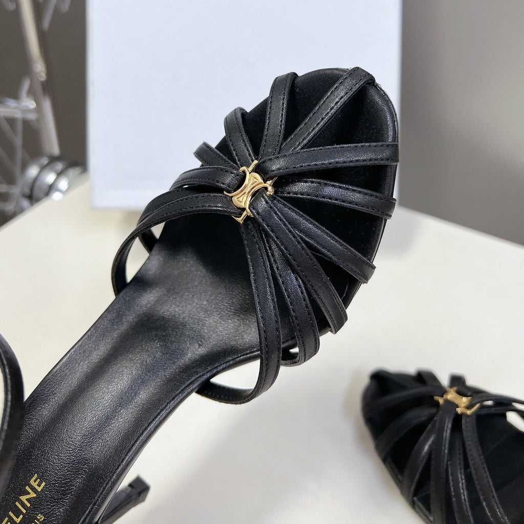 TRIOMPHE SANDAL IN LAMBSKIN BLACK