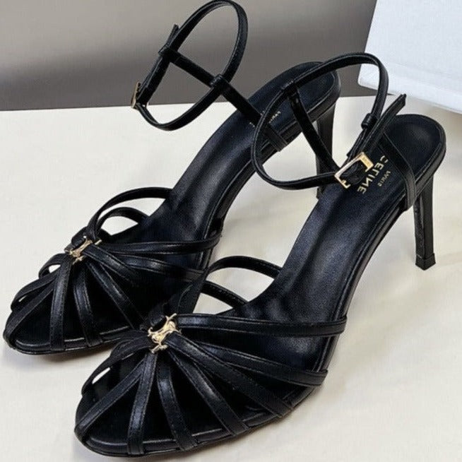 TRIOMPHE SANDAL IN LAMBSKIN BLACK