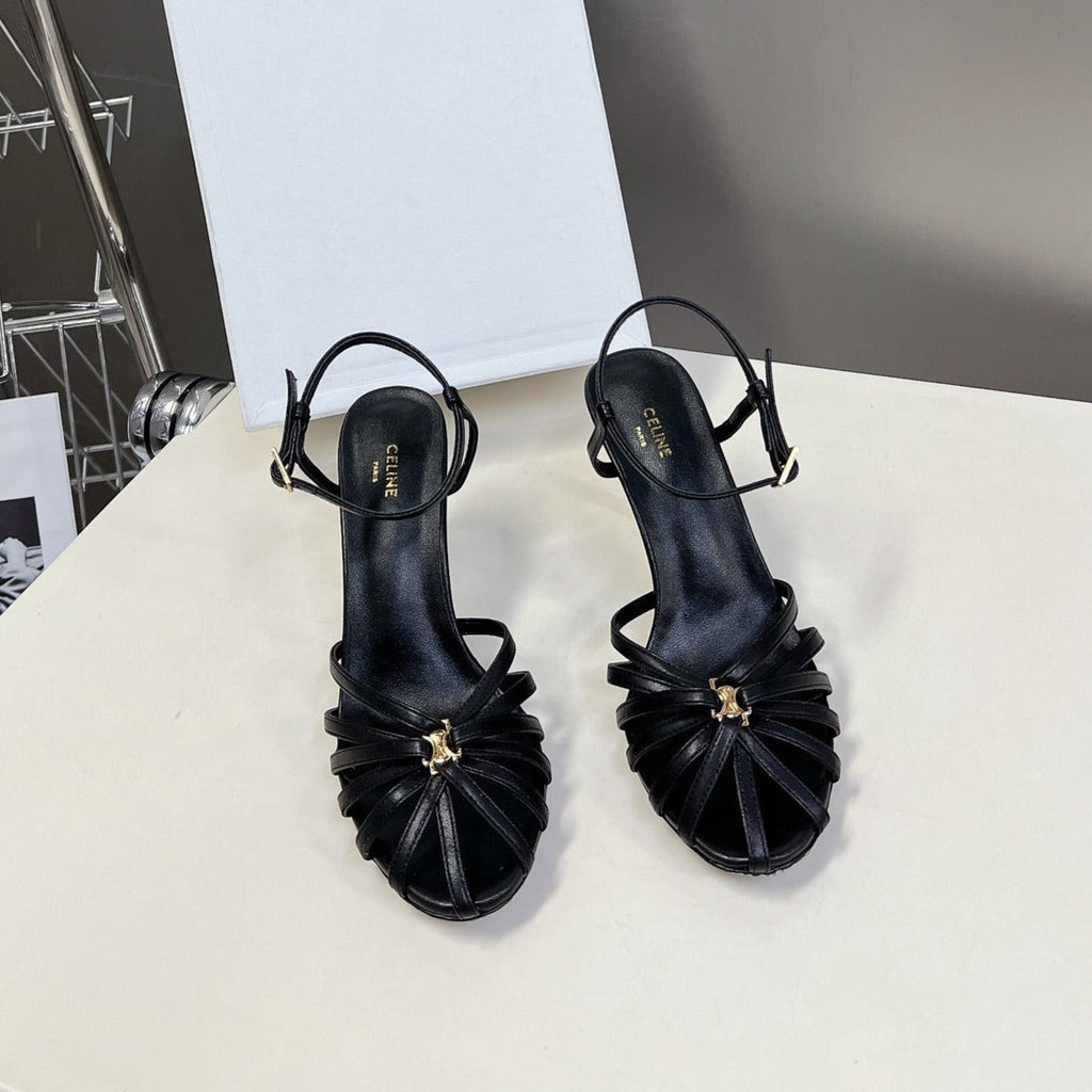 TRIOMPHE SANDAL IN LAMBSKIN BLACK