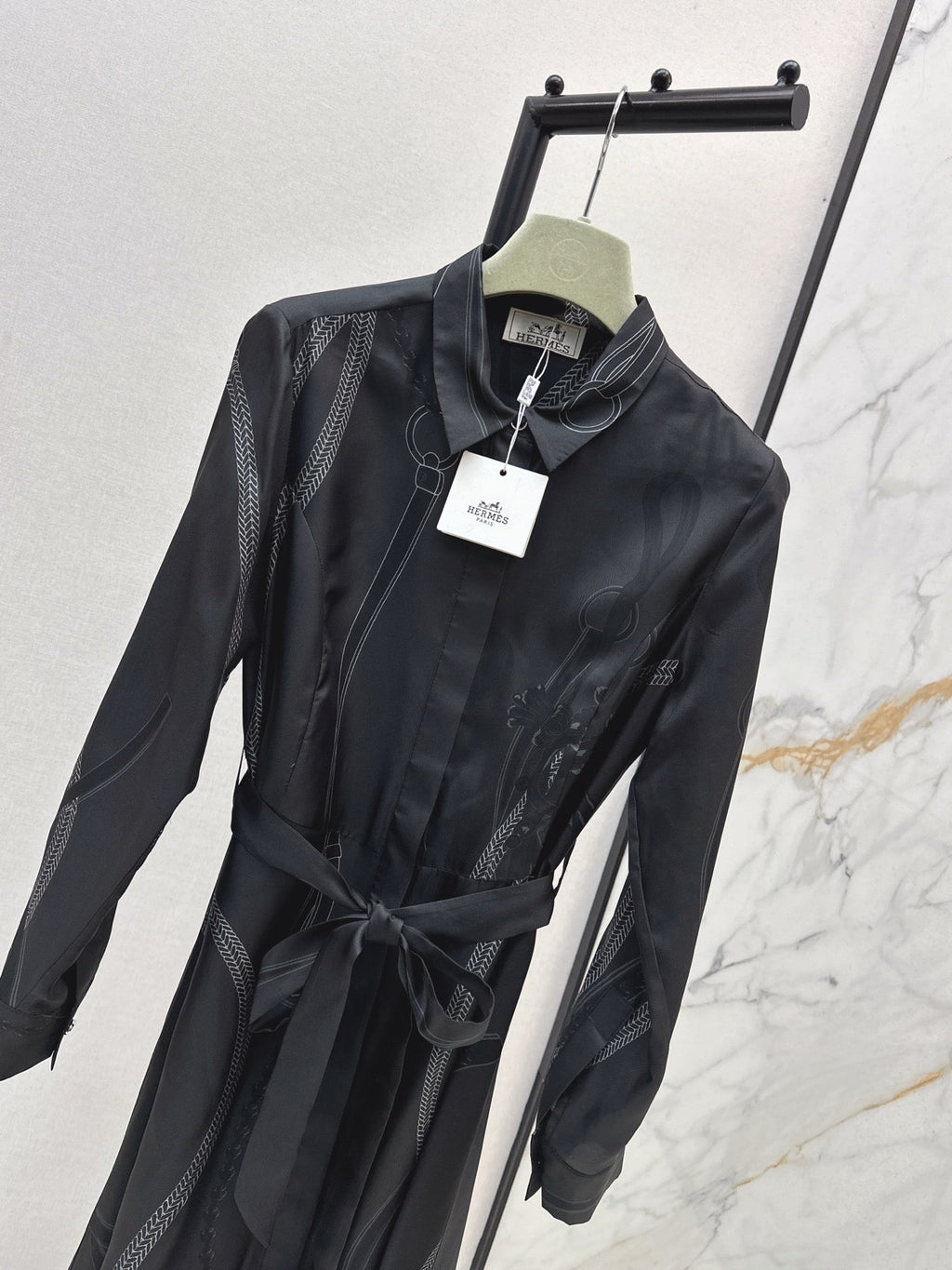 HERMES 25S LONG SILK DRESS 80580