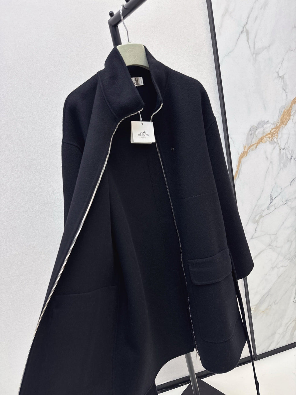 HERMES 25S STAND-COLLAR ZIP-UP JACKET 037