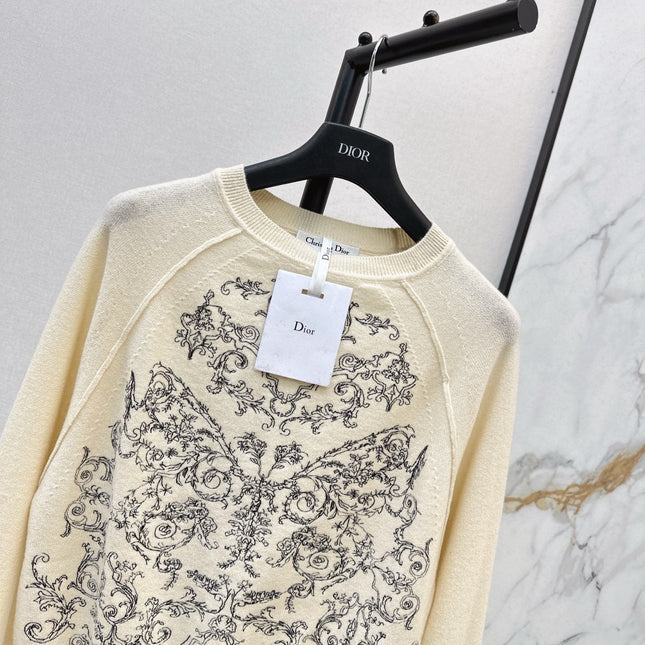 DIOR 25S FLORAL EMBROIDERED CASHMERE SWEATER 571