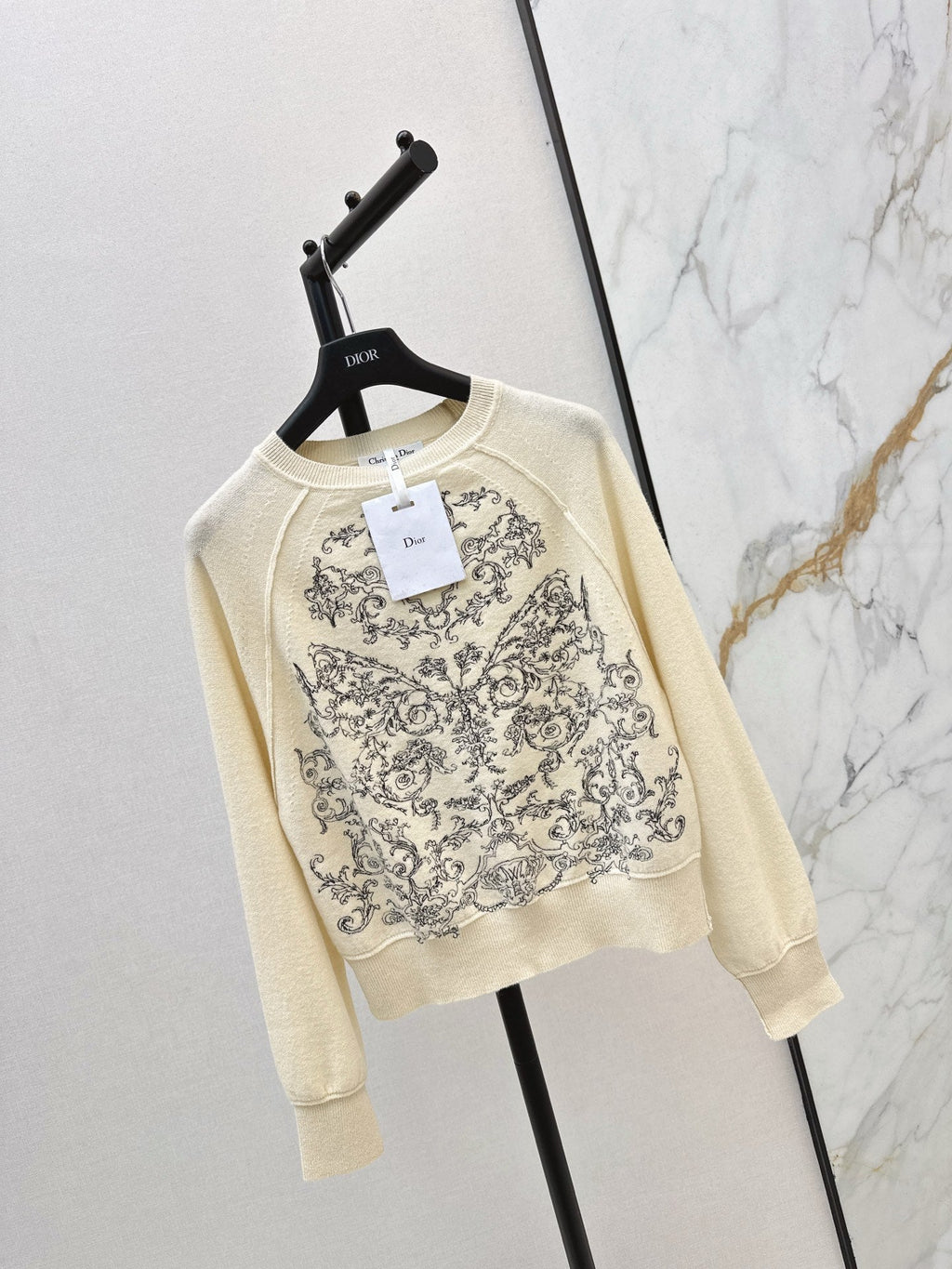 DIOR 25S FLORAL EMBROIDERED CASHMERE SWEATER 571