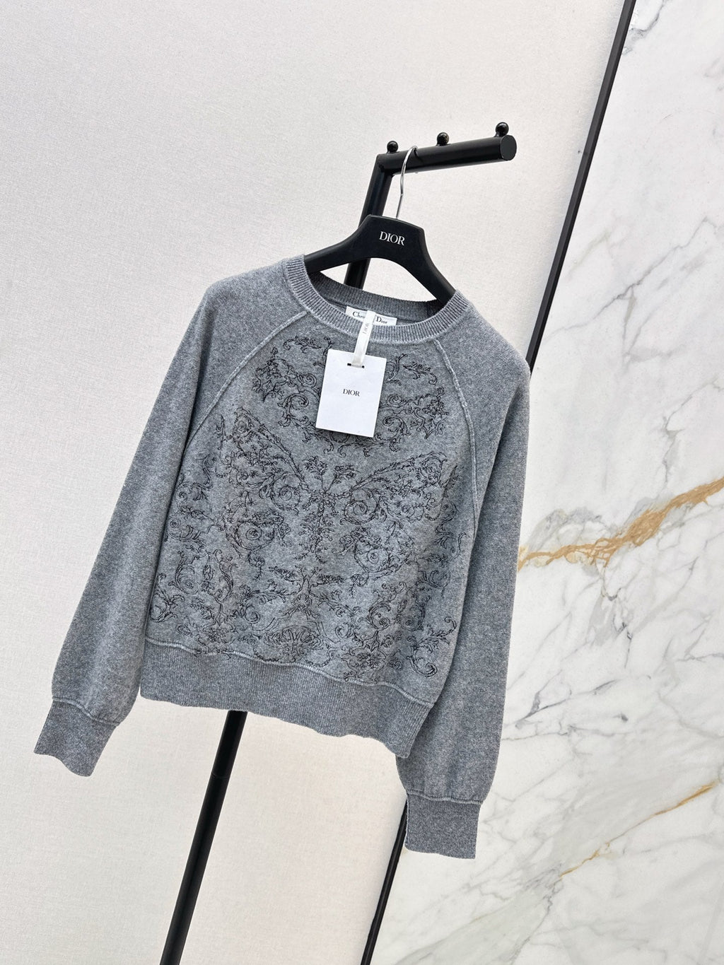 DIOR 25S FLORAL EMBROIDERED CASHMERE SWEATER 593