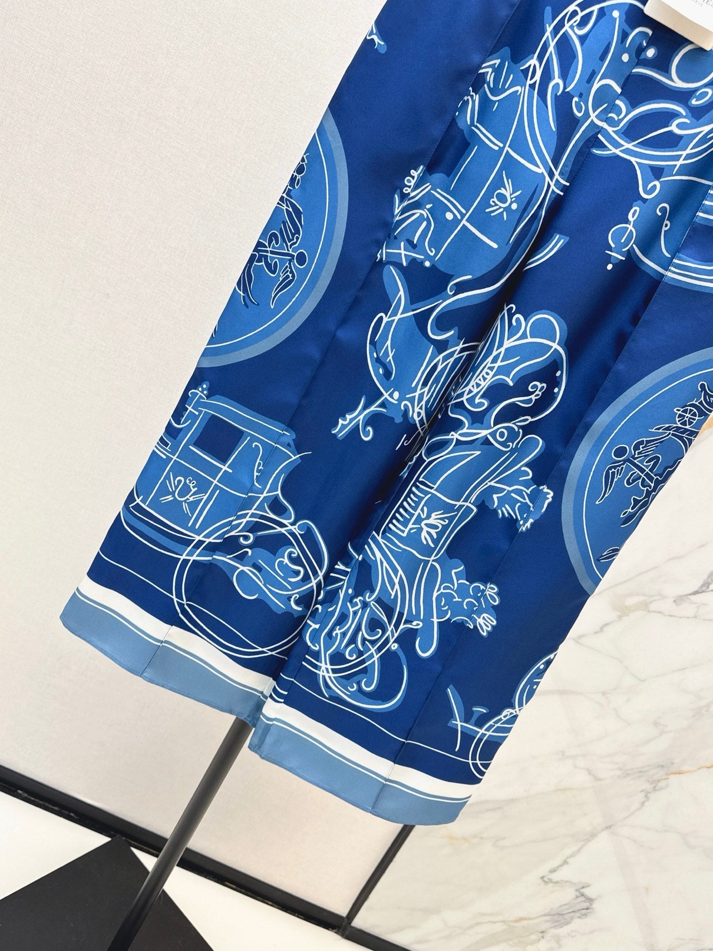 HERMES 25S WIDE‑LEG STRAIGHT PANTS 424