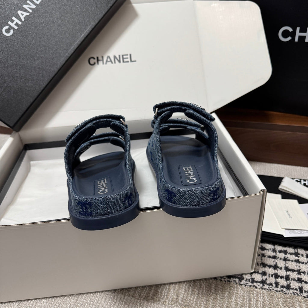 CHANEL 26S DAD SANDAL IN BLUE DENIM 802924