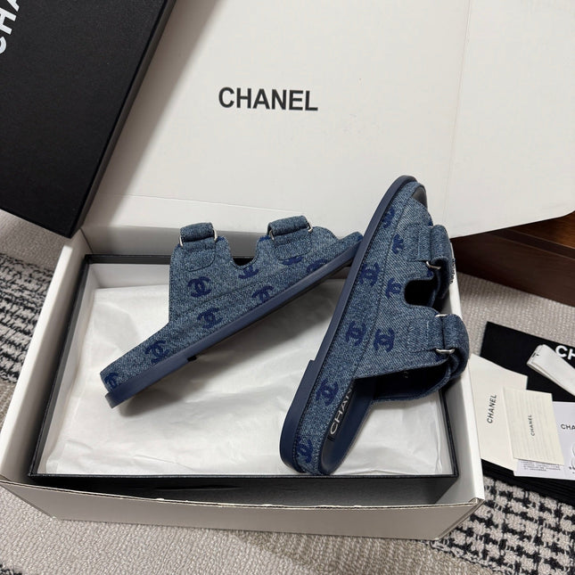 CHANEL 26S DAD SANDAL IN BLUE DENIM 802924