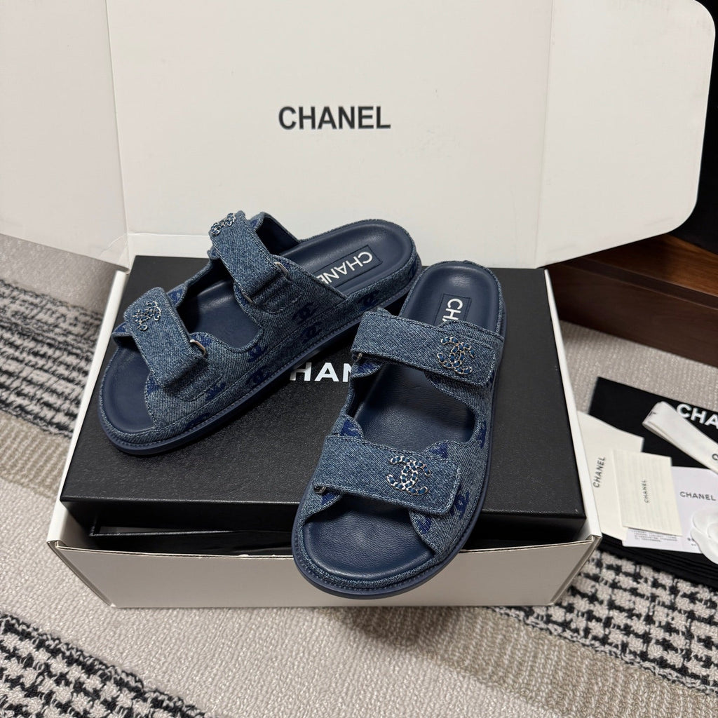 CHANEL 26S DAD SANDAL IN BLUE DENIM 802924