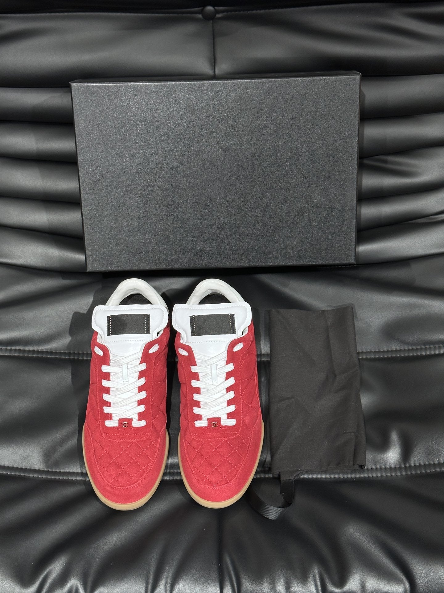 CC OTHER PLAID PATTERNS CASUAL STYLE  RED SUEDE
