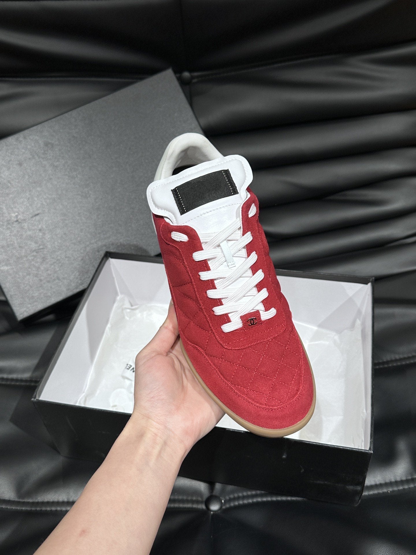 CC OTHER PLAID PATTERNS CASUAL STYLE  RED SUEDE