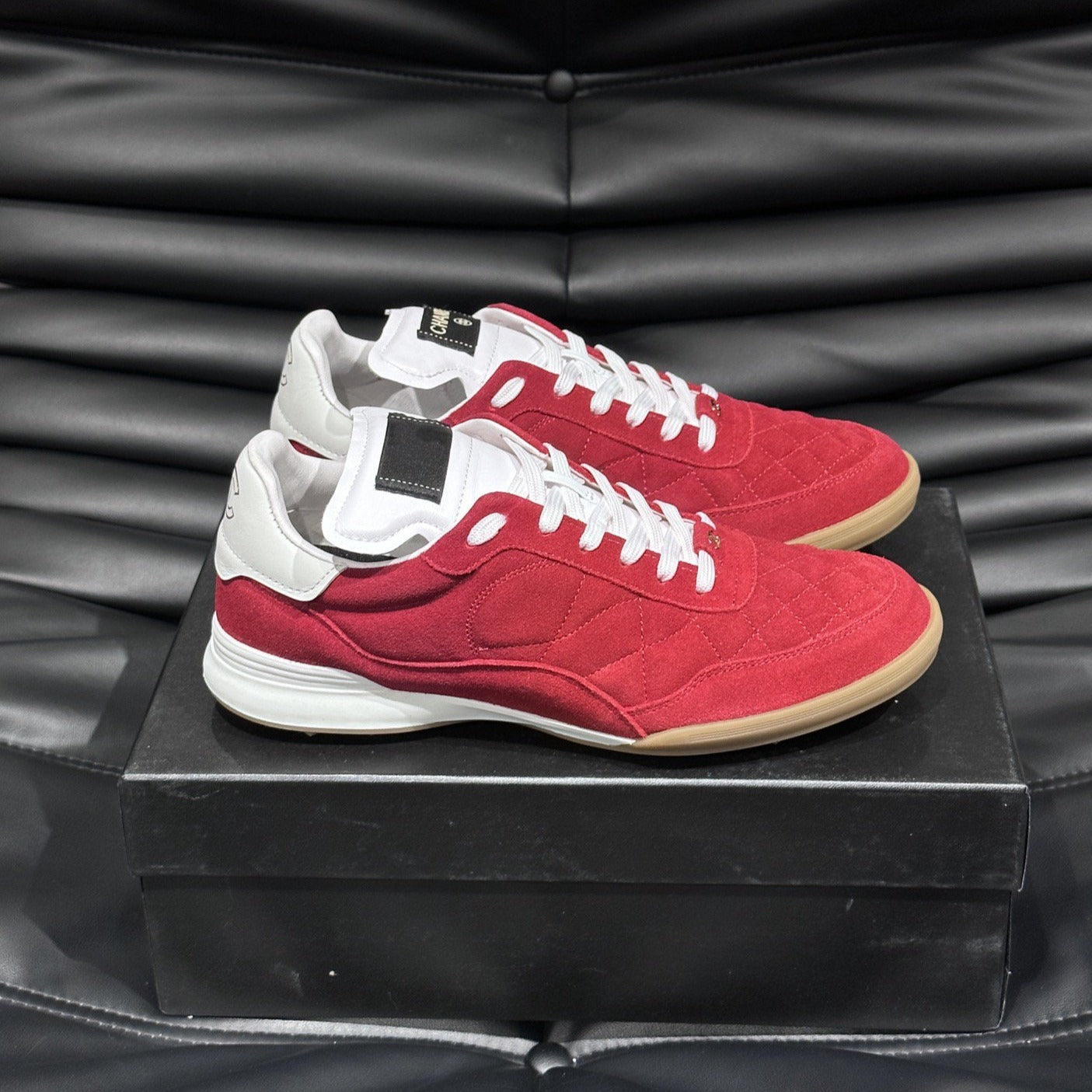 CC OTHER PLAID PATTERNS CASUAL STYLE  RED SUEDE