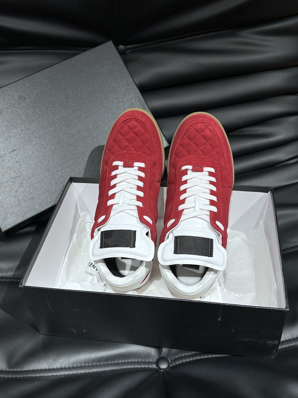 CC OTHER PLAID PATTERNS CASUAL STYLE  RED SUEDE