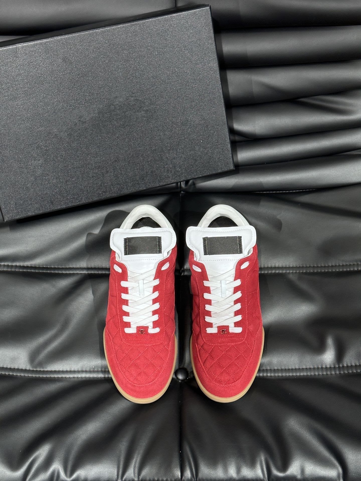 CC OTHER PLAID PATTERNS CASUAL STYLE  RED SUEDE