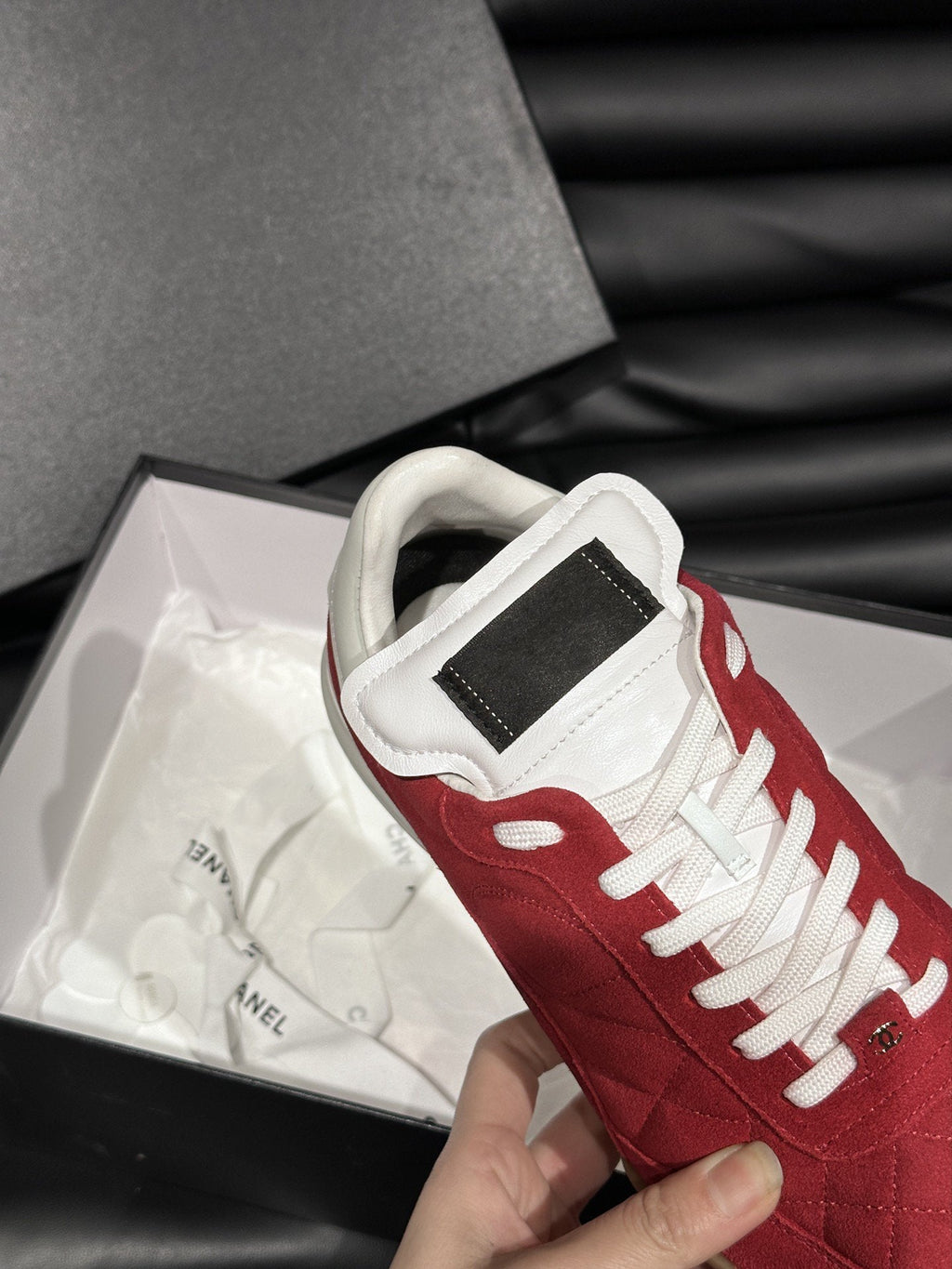 CC OTHER PLAID PATTERNS CASUAL STYLE  RED SUEDE