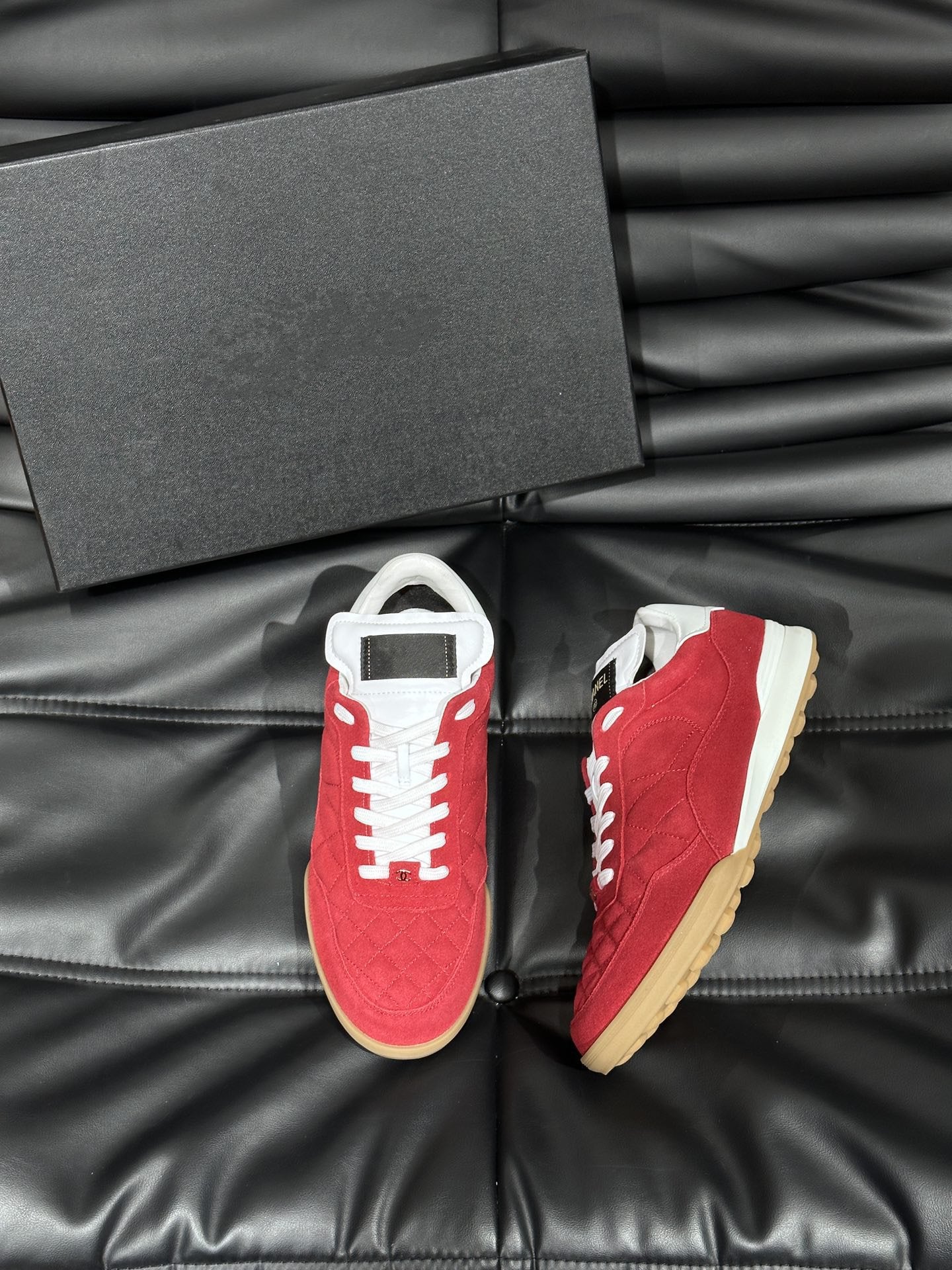CC OTHER PLAID PATTERNS CASUAL STYLE  RED SUEDE