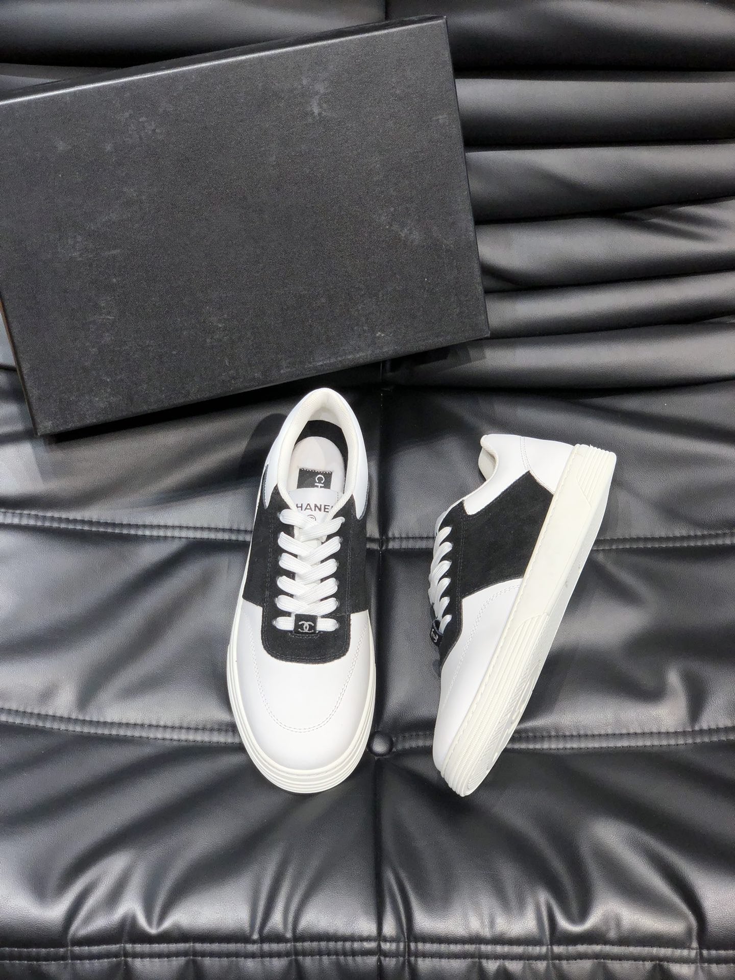 CC SNEAKERS TRAINERS BLACK SUEDE LEATHER