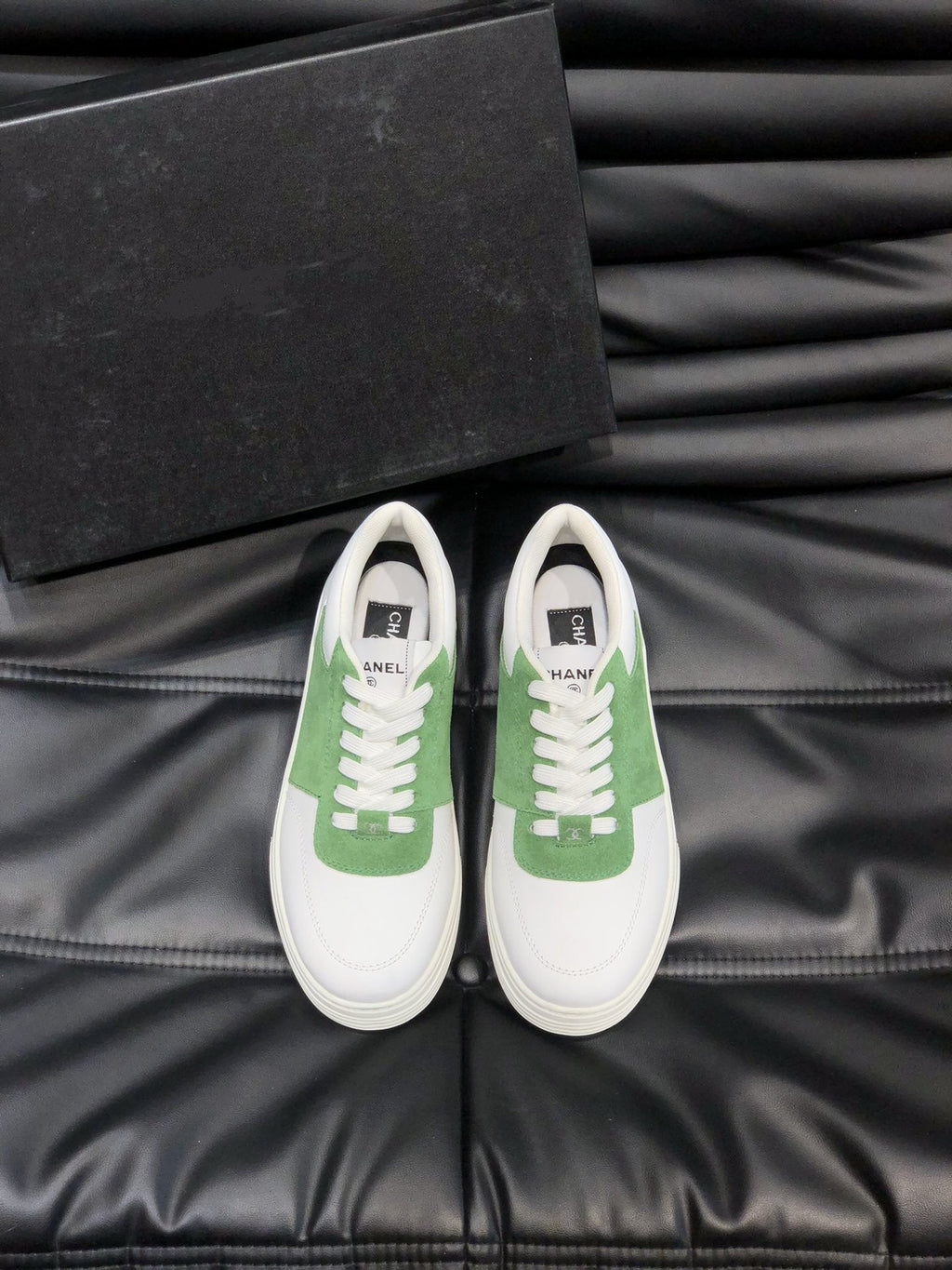 CC SNEAKERS TRAINERS GREEN SUEDE LEATHER
