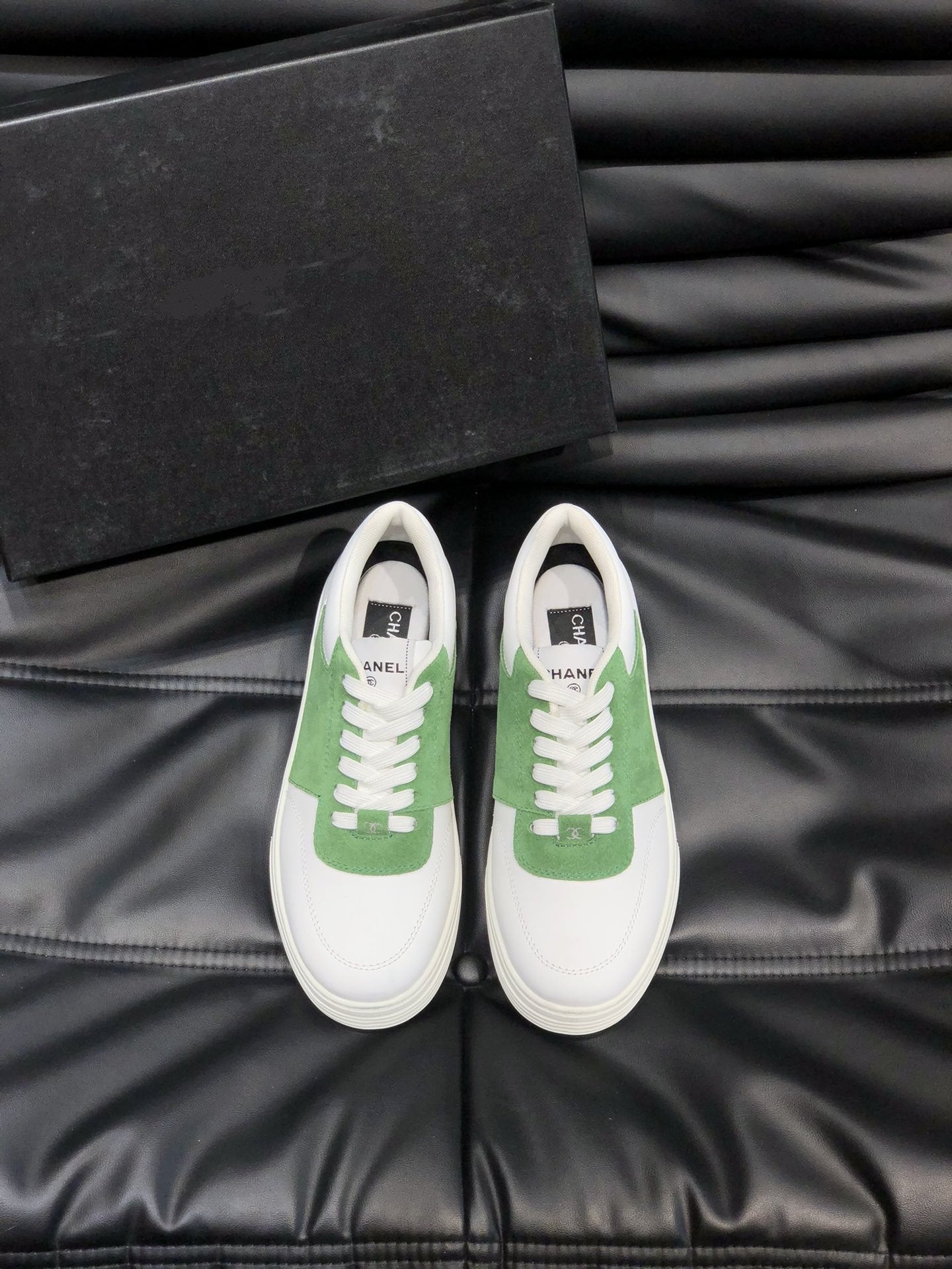 CC SNEAKERS TRAINERS GREEN SUEDE LEATHER