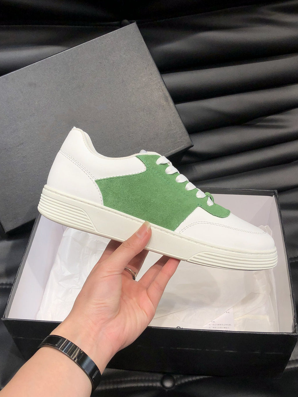 CC SNEAKERS TRAINERS GREEN SUEDE LEATHER